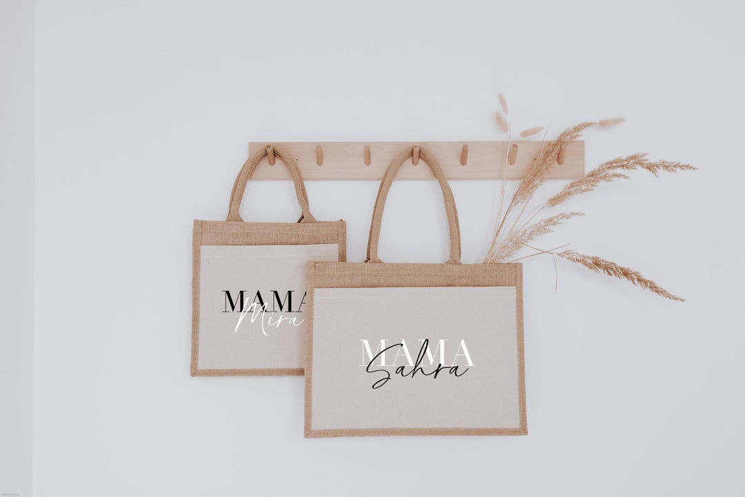 Personalisierte Jutetasche Mama mit Name - Jellies Design