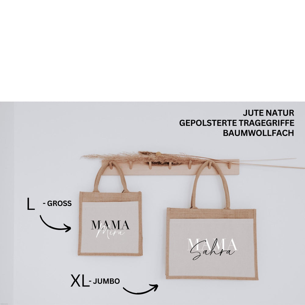 Personalisierte Jutetasche Mama mit Name - Jellies Design