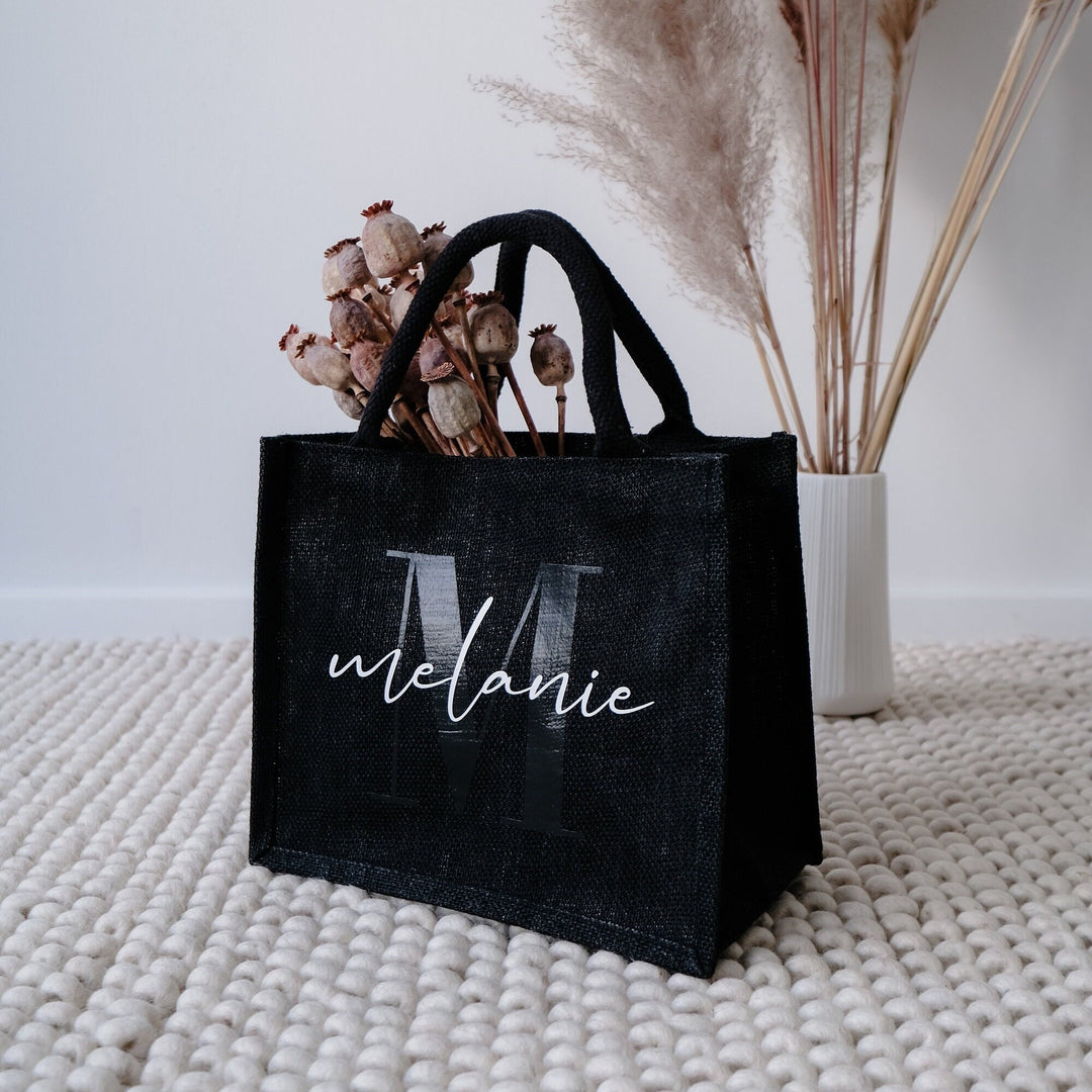 Jutetasche mit Initialen - Jellies Design