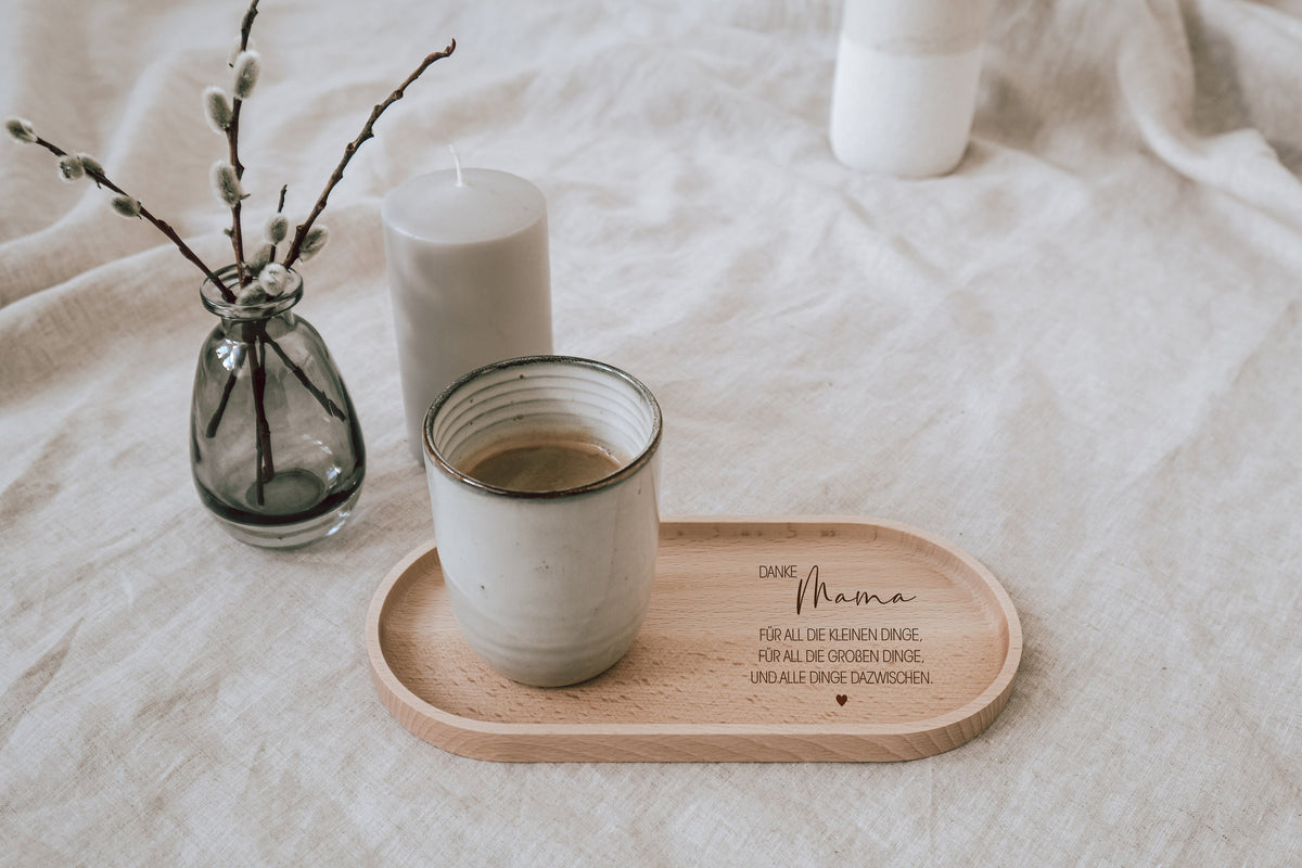 Mama persönliches Geschenk | Tablett mit Gravur Muttertag | Geburtstag Mitbringsel | Kleine Aufmerksamkeit | Holz Deko | Jellies - JelliesDesign - Trays - Decorative Trays