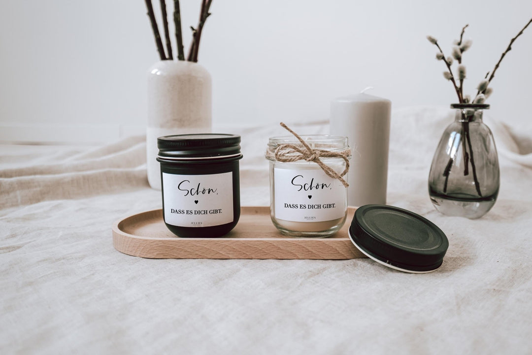 Kerze im Glas "schön, dass es dich gibt" - Jellies Design