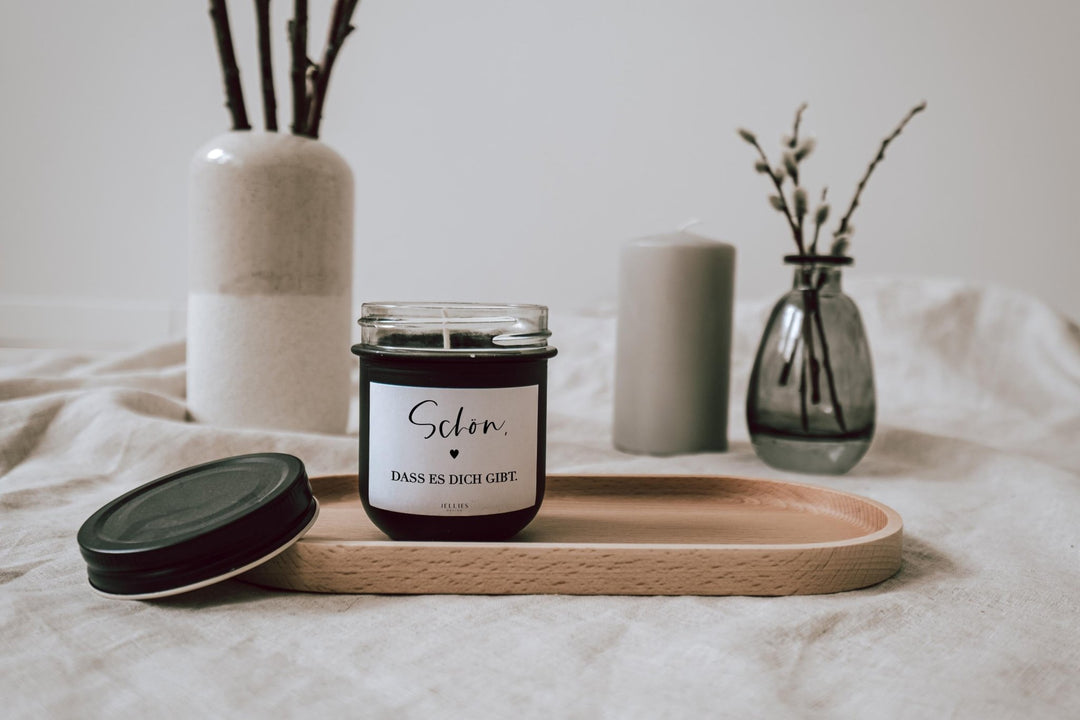 Kerze im Glas "schön, dass es dich gibt" - Jellies Design