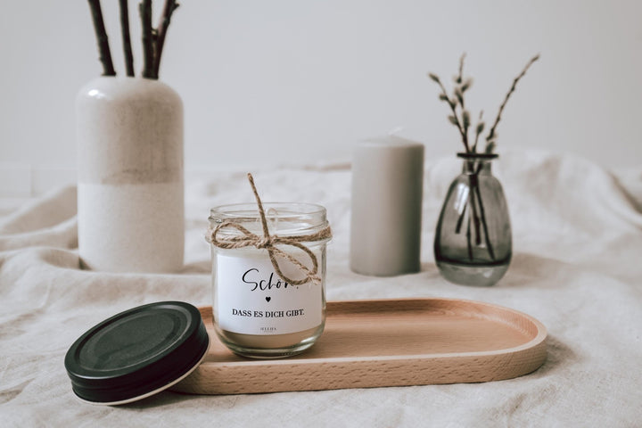 Kerze im Glas "schön, dass es dich gibt" - Jellies Design