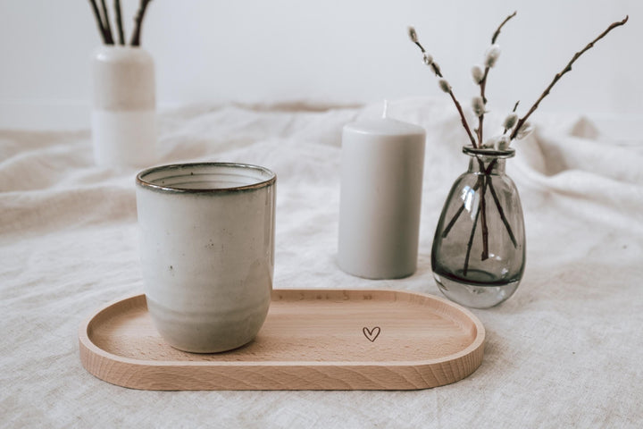Tablett aus Holz mit Herz - Jellies Design