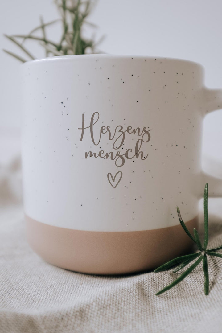 Personalisierte Keramiktasse Herzensmensch - Jellies Design