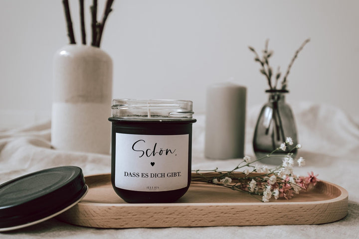 Kerze im Glas "schön, dass es dich gibt" - Jellies Design