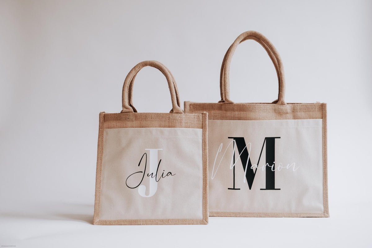 Personalisierte Jutetasche Initiale Name - Jellies Design