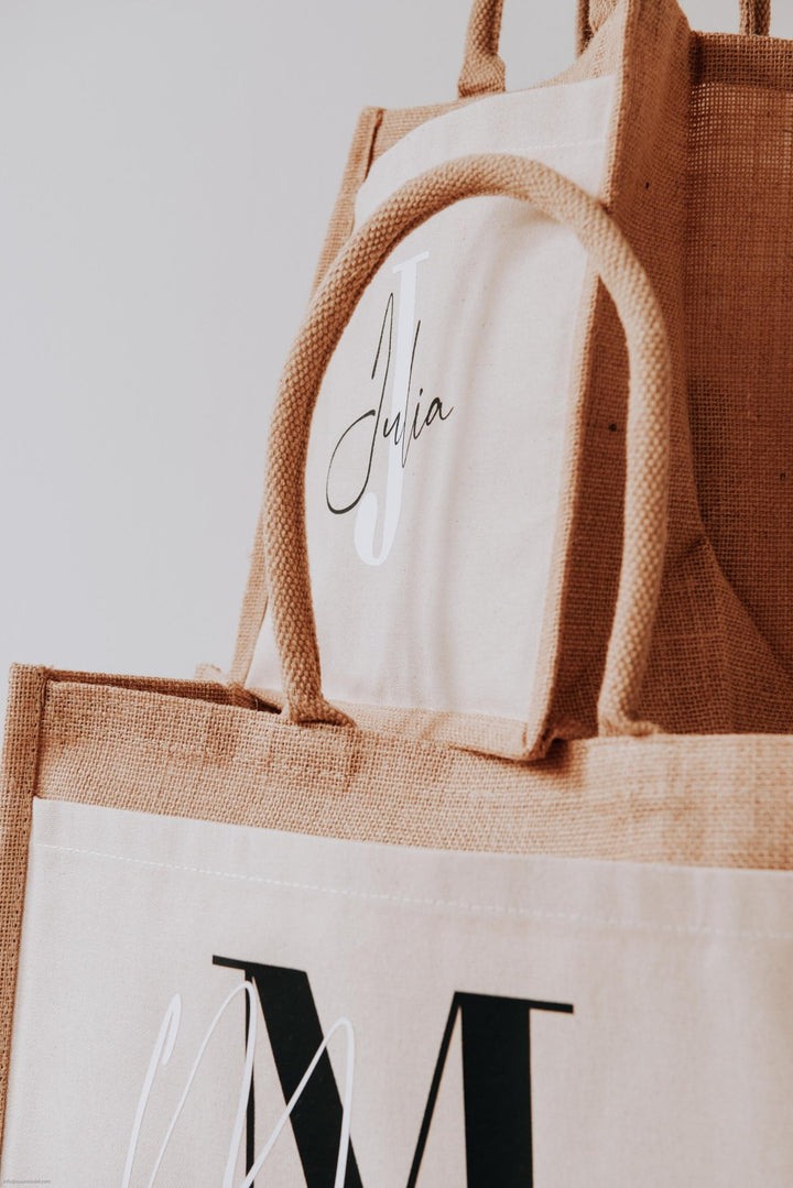 Personalisierte Jutetasche Initiale Name - Jellies Design