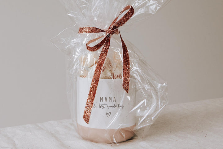 Personalisierte Keramiktasse Mama du bist wunderbar oder für Papa - Jellies Design