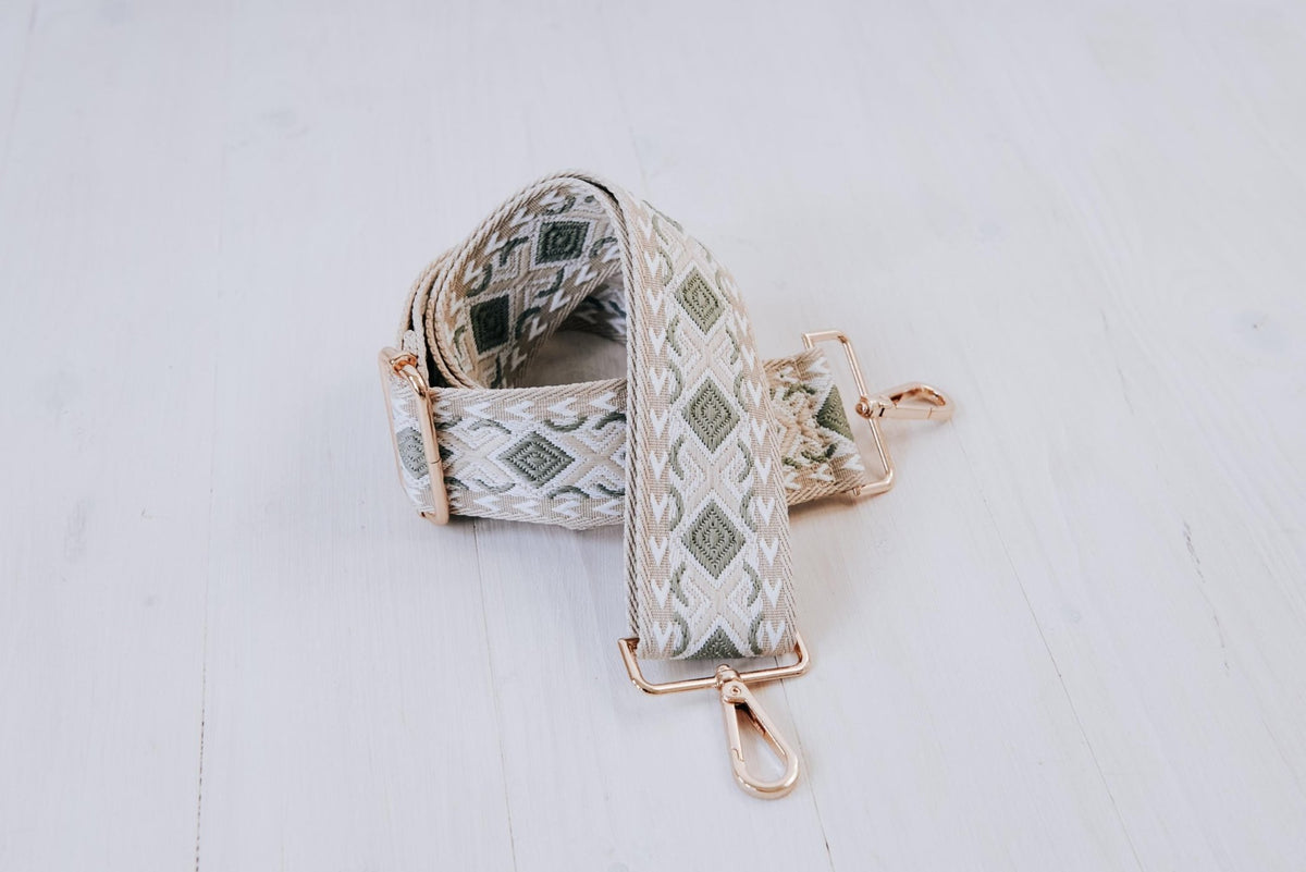 Bestickte Tragegurte mit bunten ethno Motiven, zum wechseln für Handtaschen, Crossbags oder Reisetaschen - Jellies Design