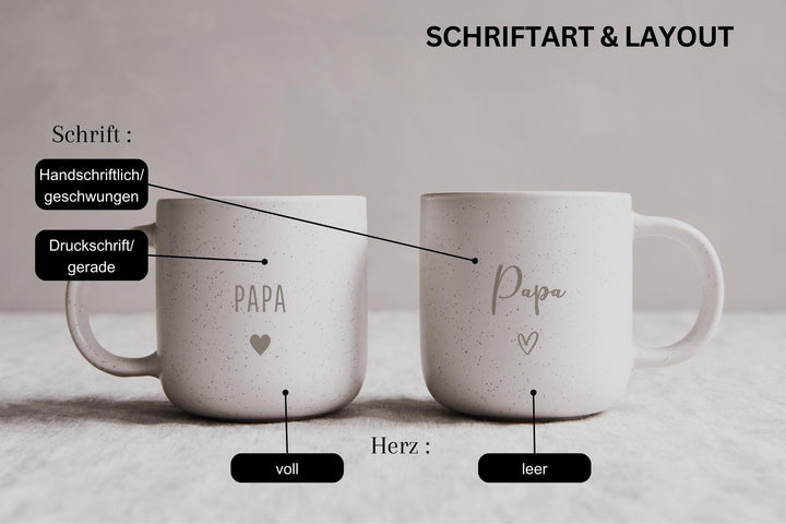 Personalisierte Steinzeug Tasse Papa - Jellies Design