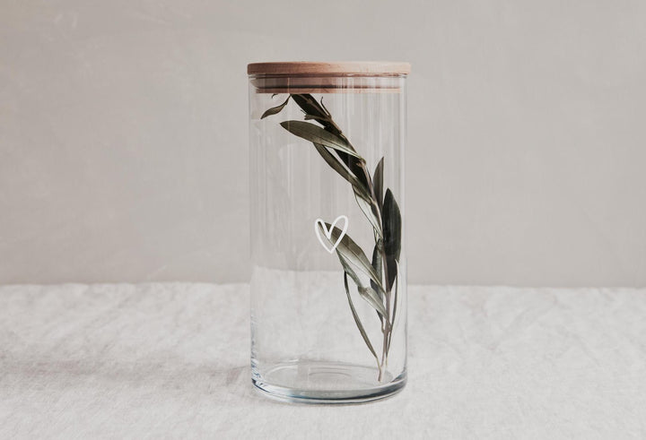 personalisiertes Vorratsglas "Herz" mit Gravur "von Herzen" - Jellies Design