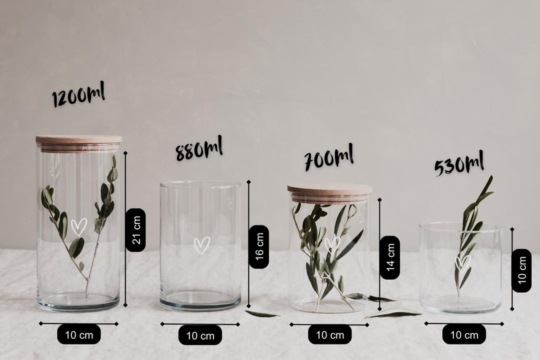 personalisiertes Vorratsglas "Herz" mit Gravur "von Herzen" - Jellies Design