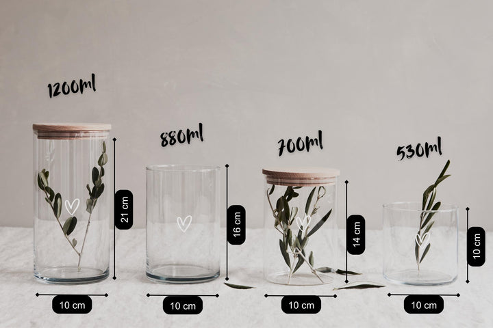 personalisiertes Vorratsglas "Herz" mit Gravur "von Herzen" - Jellies Design