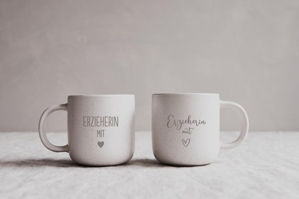 Erzieherin mit Herz Steingut Tasse - Jellies Design