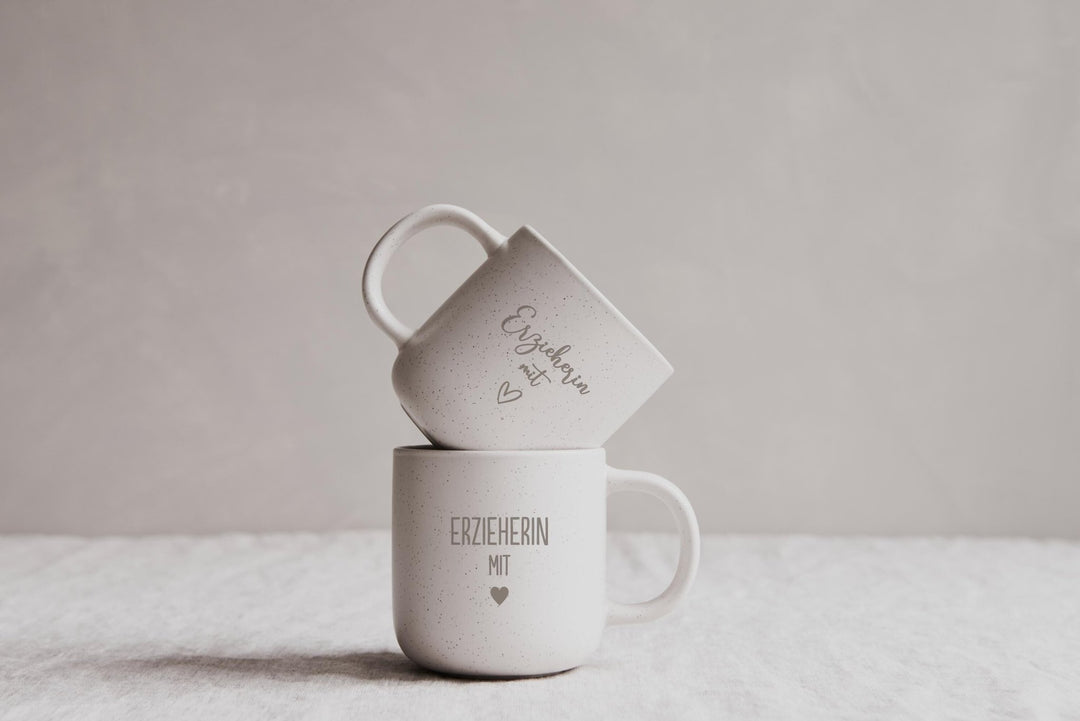 Erzieherin mit Herz Steingut Tasse - Jellies Design