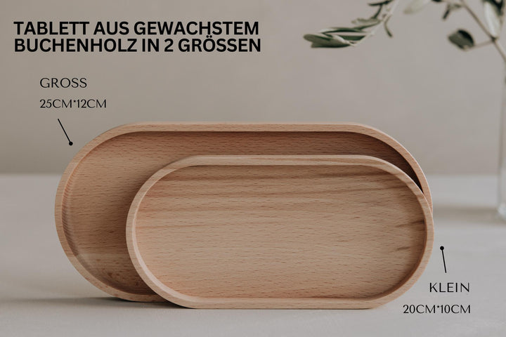 Holztablett aus Buche mit Gravur "Freundschaft" – personalisiertes Geschenk für die beste Freundin, in 2 Größen wählbar - Jellies Design
