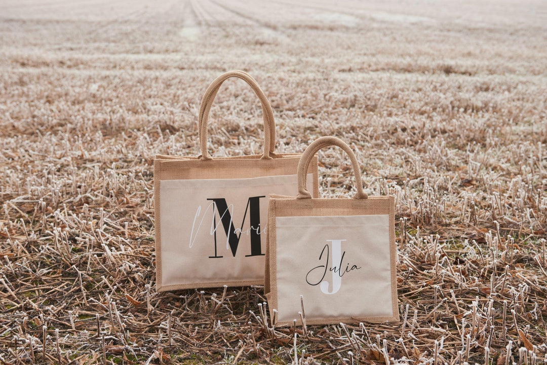 Personalisierte Jutetasche Initiale Name - Jellies Design