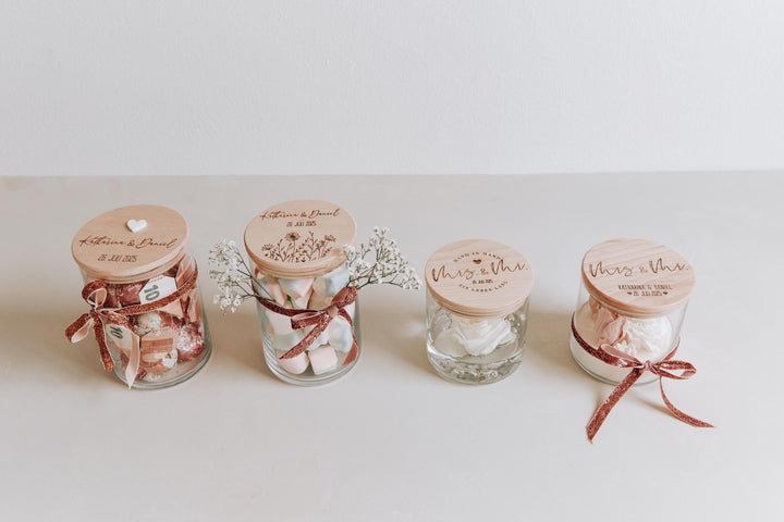 Hochzeitsglas "Mr & Ms" das Geschenk zur Hochzeit individuell, persönlich, nachhaltig und nützlich - Jellies Design