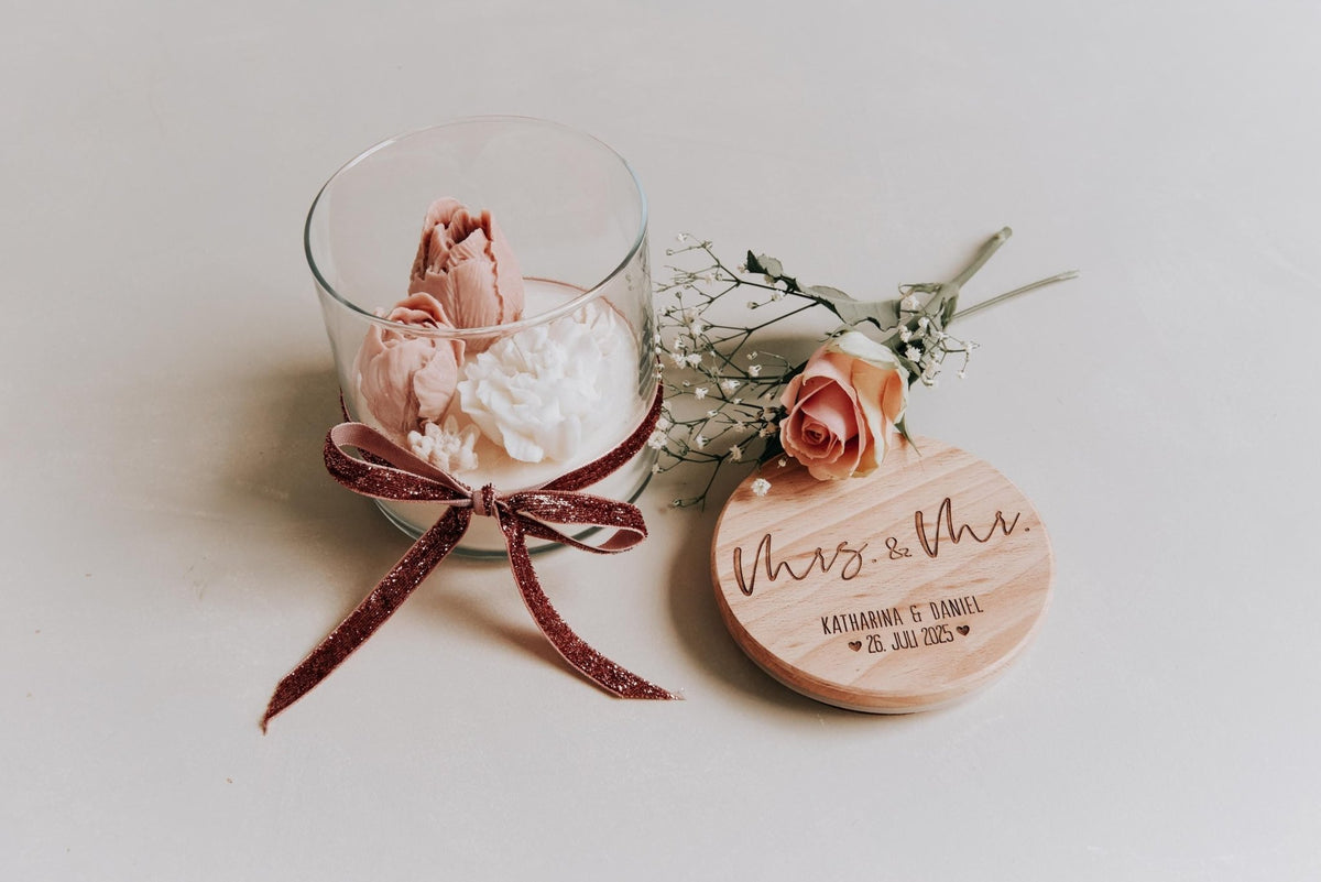 Hochzeitsglas "Mr & Ms" das Geschenk zur Hochzeit individuell, persönlich, nachhaltig und nützlich - Jellies Design