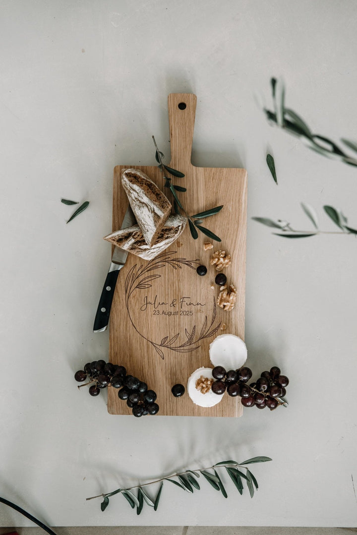 Personalisiertes Hochzeitsgeschenk Schneidebrett - Jellies Design