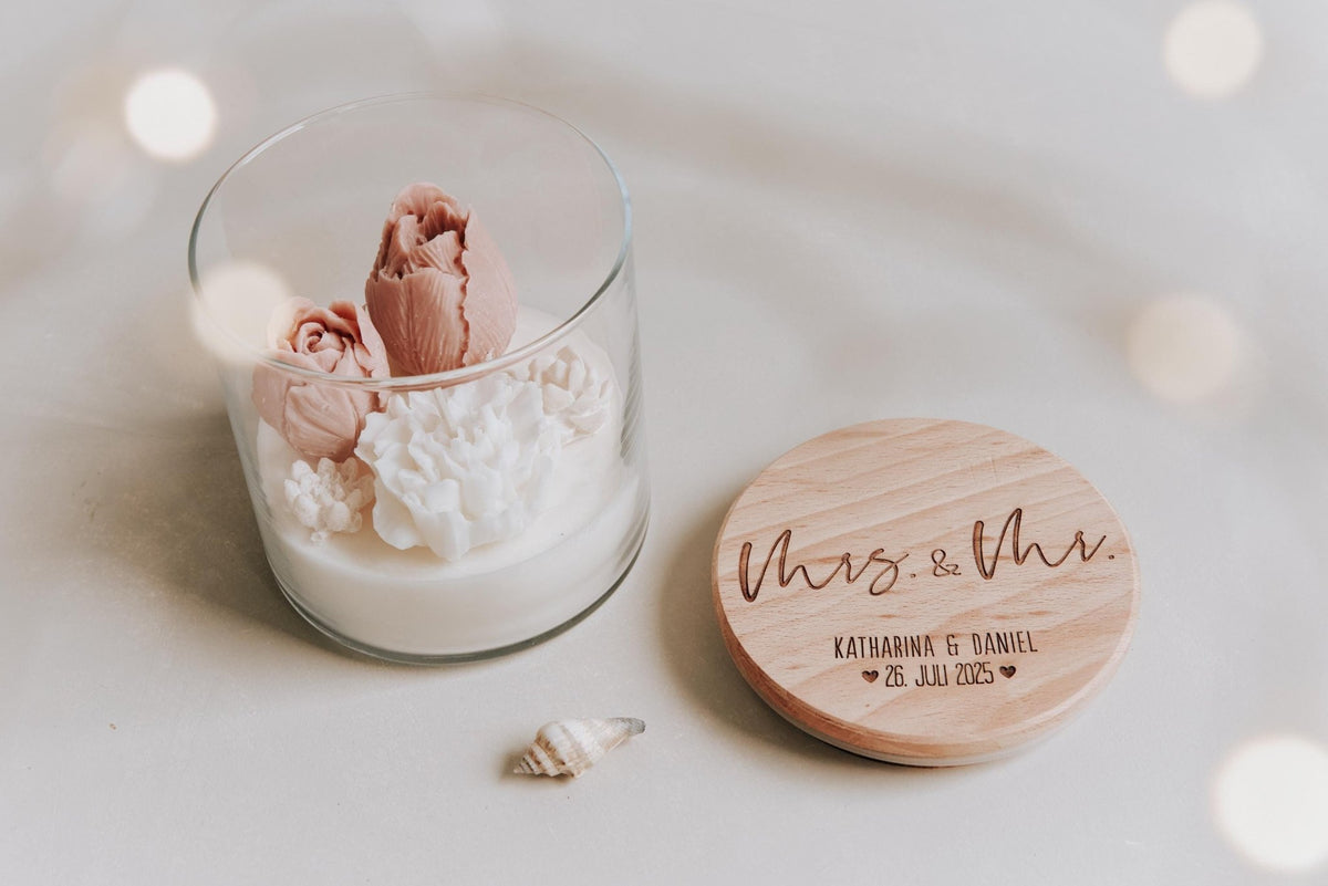 Hochzeitsglas "Mr & Ms" das Geschenk zur Hochzeit individuell, persönlich, nachhaltig und nützlich - Jellies Design