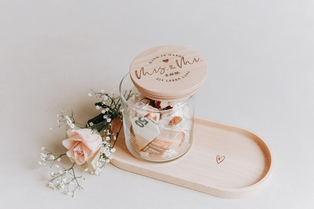 Hochzeitsglas "Mr & Ms" das Geschenk zur Hochzeit individuell, persönlich, nachhaltig und nützlich - Jellies Design