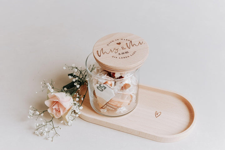 Hochzeitsglas "Mr & Ms" das Geschenk zur Hochzeit individuell, persönlich, nachhaltig und nützlich - Jellies Design