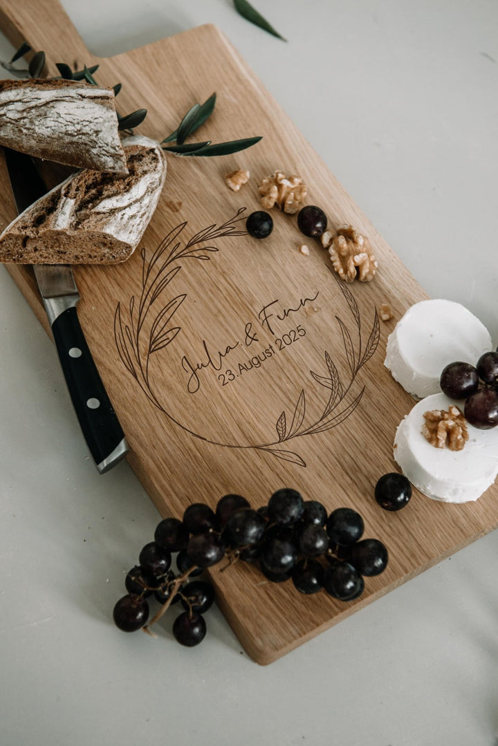 Personalisiertes Hochzeitsgeschenk Schneidebrett - Jellies Design