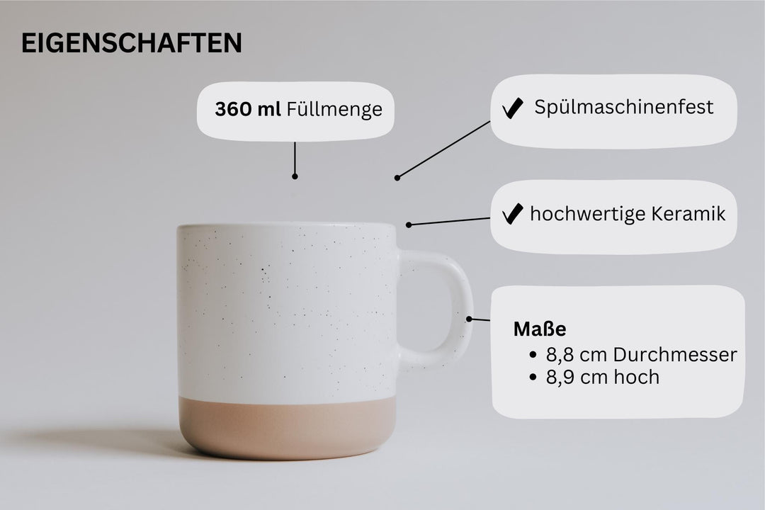 personalisierte Keramiktasse "Hot Moms Club" mit 360ml als Geschenk für Muttertag oder zur Geburt - Jellies Design