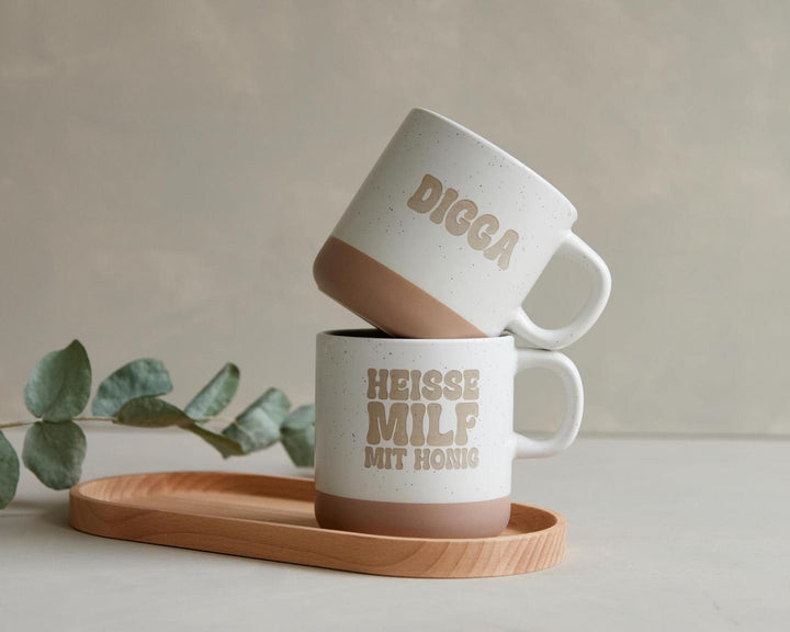 Keramiktasse "Digga" Weiß mit 360ml als Geschenk für Vatertag oder den coolen Teenager - Jellies Design