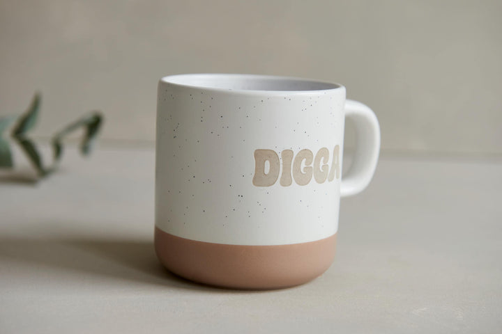 Keramiktasse "Digga" Weiß mit 360ml als Geschenk für Vatertag oder den coolen Teenager - Jellies Design