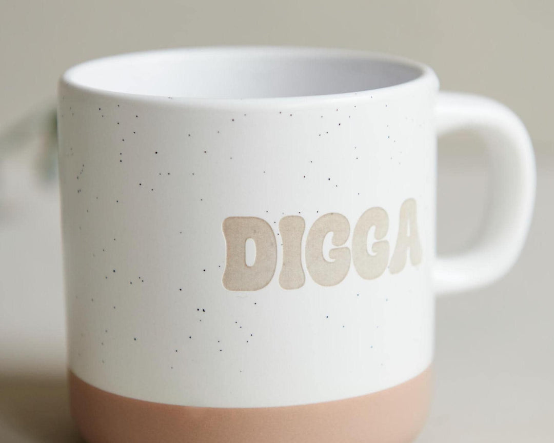 Keramiktasse "Digga" Weiß mit 360ml als Geschenk für Vatertag oder den coolen Teenager - Jellies Design