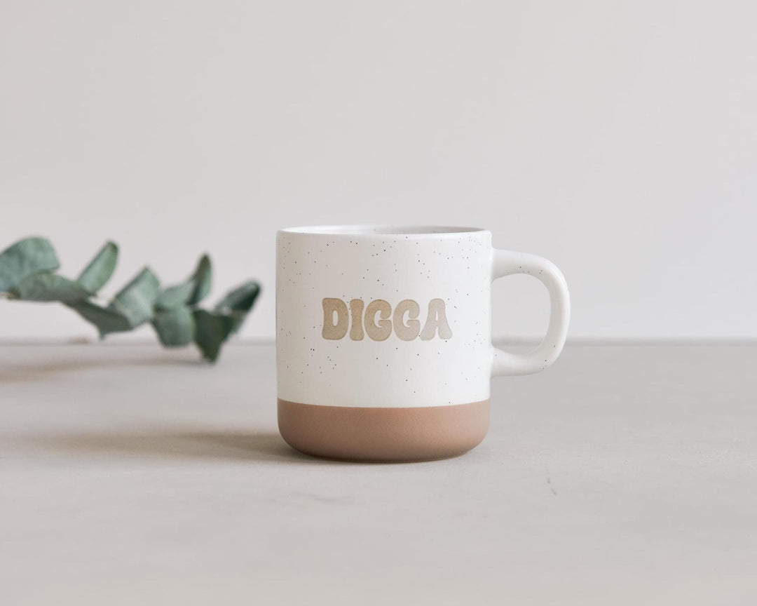 Keramiktasse "Digga" Weiß mit 360ml als Geschenk für Vatertag oder den coolen Teenager - Jellies Design