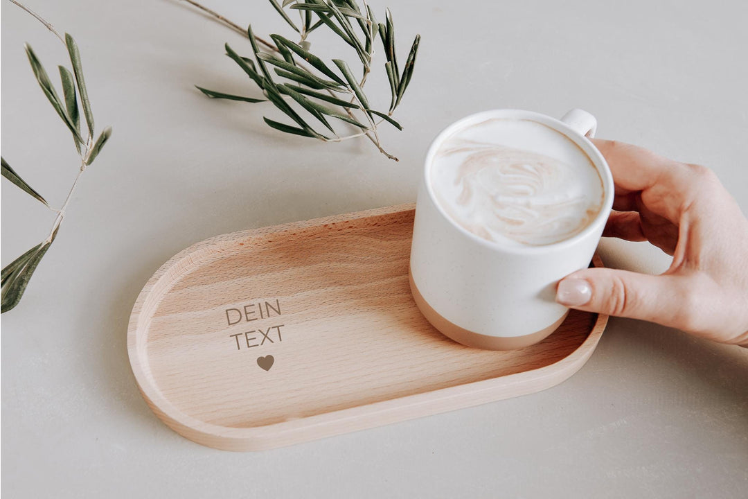 Holztablett aus Buche mit eigener Gravur nach Wunsch – personalisierte Geschenkidee, in 2 Größen wählbar - Jellies Design