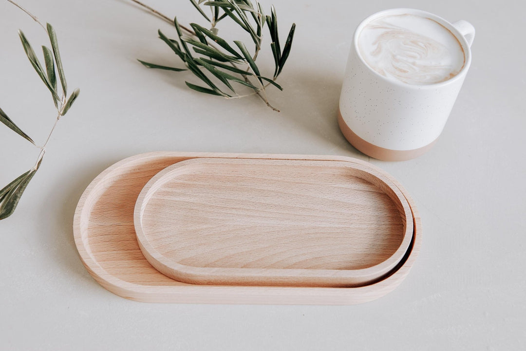 Holztablett aus Buche mit Gravur "Freundschaft" – personalisiertes Geschenk für die beste Freundin, in 2 Größen wählbar - Jellies Design