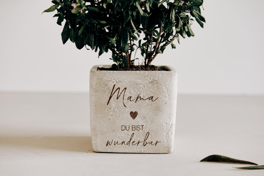 Muttertagsgeschenk Blumentopf Mama Papa Oma Opa du bist wunderbar - Jellies Design