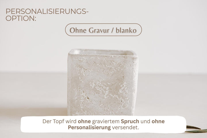 Hochzeitsgeschenk personalisiert - Hand in Hand - Blumentopf Beton mit Gravur, Namen & Datum - Geldgeschenk Hochzeit oder Verlobung - Jellies Design