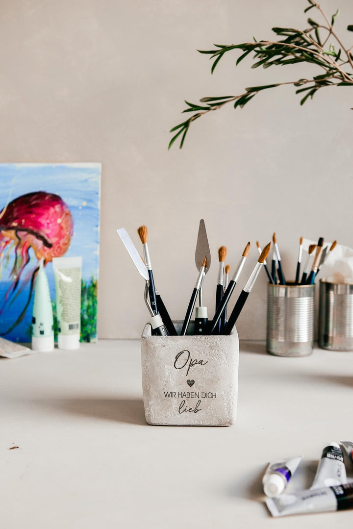 personalisierter Blumentopf als Geburtstagsgeschenk oder Geldgeschenk für Opa, Papa, oder als Dankeschön - Jellies Design