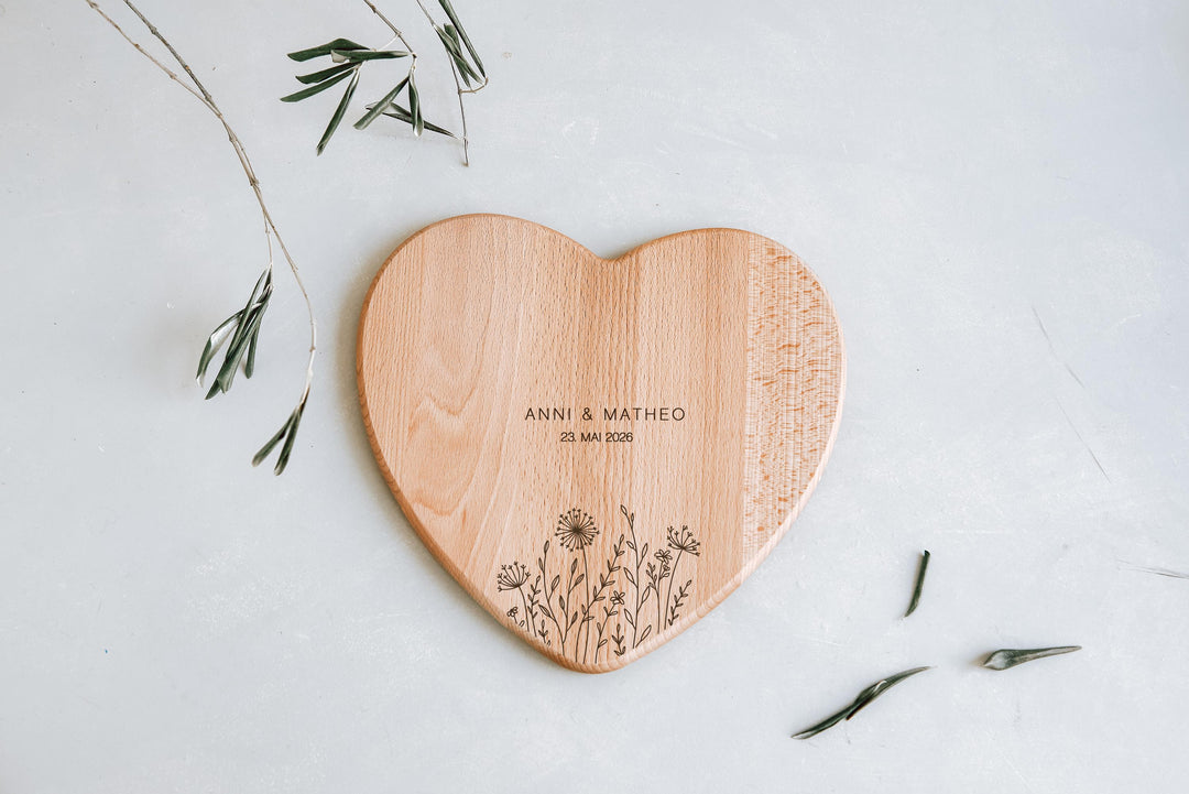 Geschenk Paar Jahrestag, Schneidebrett in Herzform, 2 Größen - JelliesDesign - - Cutting Boards