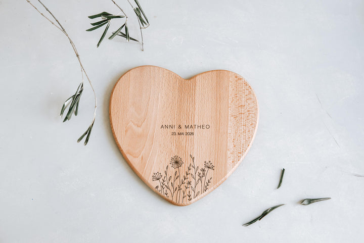 Geschenk Paar Jahrestag, Schneidebrett in Herzform, 2 Größen - JelliesDesign - - Cutting Boards
