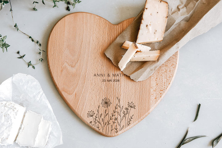 Geschenk Paar Jahrestag, Schneidebrett in Herzform, 2 Größen - JelliesDesign - - Cutting Boards