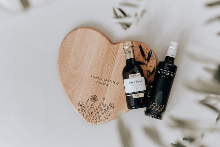 Geschenk Paar Jahrestag, Schneidebrett in Herzform, 2 Größen - JelliesDesign - - Cutting Boards