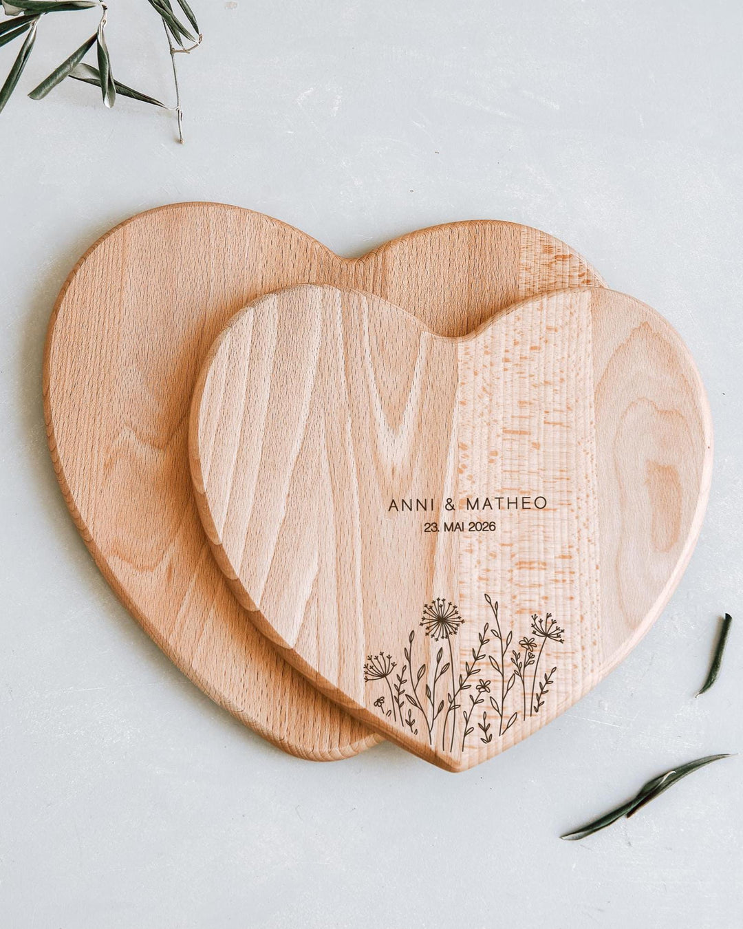 Geschenk Paar Jahrestag, Schneidebrett in Herzform, 2 Größen - JelliesDesign - - Cutting Boards