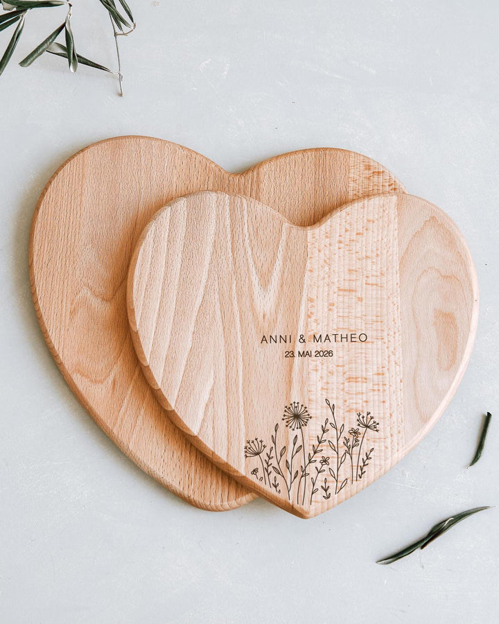 Geschenk Paar Jahrestag, Schneidebrett in Herzform, 2 Größen - JelliesDesign - - Cutting Boards