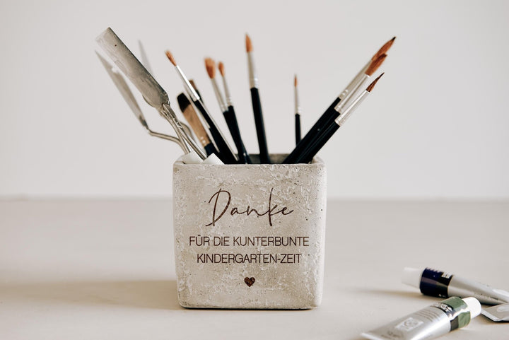 Abschiedsgeschenk Erzieherin "Danke für die kunterbunte Kindergarten-Zeit" Personalisierter Blumentopf - Geschenk Kindergarten - Jellies Design
