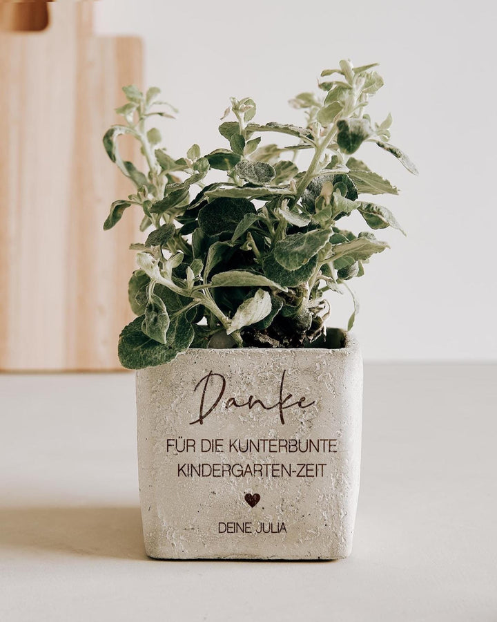 Abschiedsgeschenk Erzieherin "Danke für die kunterbunte Kindergarten-Zeit" Personalisierter Blumentopf - Geschenk Kindergarten - Jellies Design