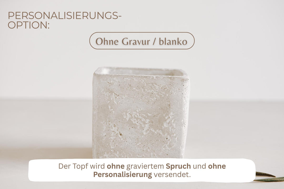 personalisiertes Geburtstagsgeschenk Blumentopf Beton mit eigener Wunschgravur - Jellies Design