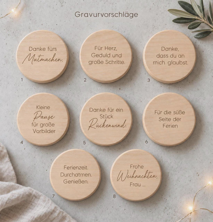 Vorratsglas Weihnachten mit Gravur, Geschenk für Nachbarn, Keksglas Holzdeckel, kleine Aufmerksamkeit mit Name - JelliesDesign - Storage Jars - Cookie Jars