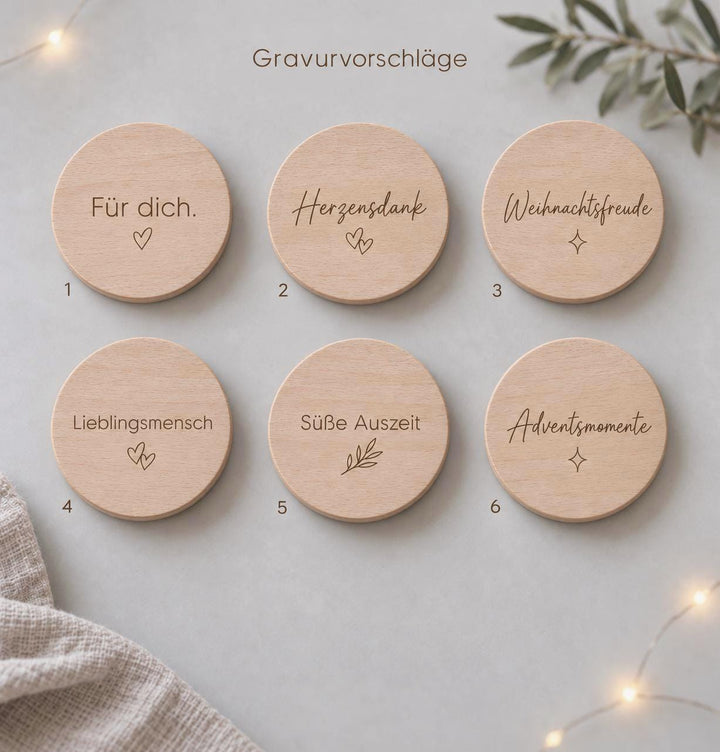 Vorratsglas mit Gravur personalisiert | Weihnachtsgeschenk Adventszeit | Keksglas Plätzchenglas Holzdeckel | Geschenk Lieblingsmensch - JelliesDesign - Storage Jars - Cookie Jars